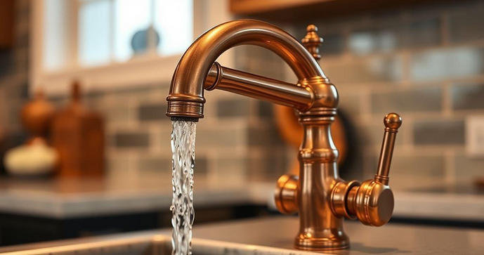 Fluxo controlado com bica de cobre premium